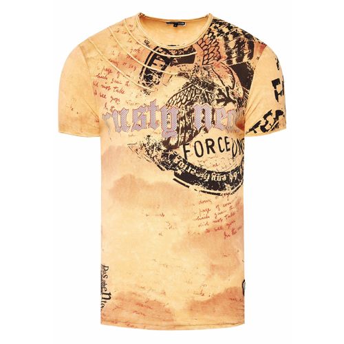 gewassen T-shirt met adelaarprint