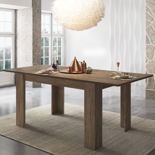 Dmor Ausziehbarer Tisch Marene 200x90x75 cm, Braun Eiche, mit Zentraler Verlängerungsmechanismus