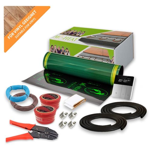 Elektrische Fußbodenheizung 7qm 230V 100W/m² für Vinylboden mit Heizfolie Set