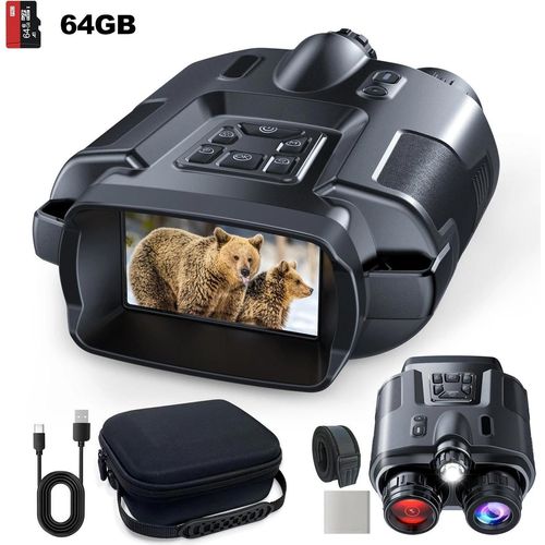 Taktisches Nachtsicht Fernglas - Z095 Digitales Fernglas - 8x Zoom, 4K IR-Nachtsicht, 600 m Reichweite, 64GB Speicher, 5000 mAh Akku - Schwarz