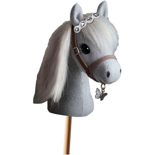 Steckenpferd LENA "Steckenpferd Hobby Horsing, grau, 70cm", grau, Steckenpferde, KinderL:70cm, Holz, Polyester, L:70cm