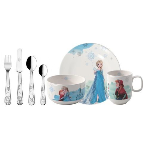 Villeroy & Boch Kindergeschirrset Disney Frozen, Mehrfarbig, Keramik, 7-teilig, Füttern, Kindergeschirr