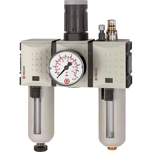 Riegler Wartungseinheit 3-tlg. »FUTURA«, PC, BG 4, G 3/4, 0,5 - 8 bar, HA
