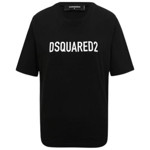 Dsquared2 T-shirt Met Opvallend Logo In Zwart