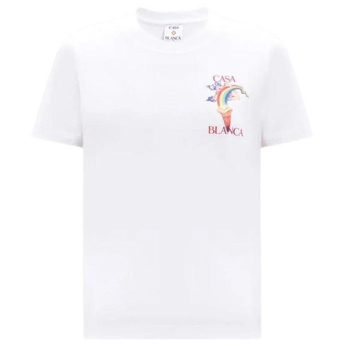 Casablanca Bedrucktes, Tailliertes Weißes T-shirt Für Naturlehrer
