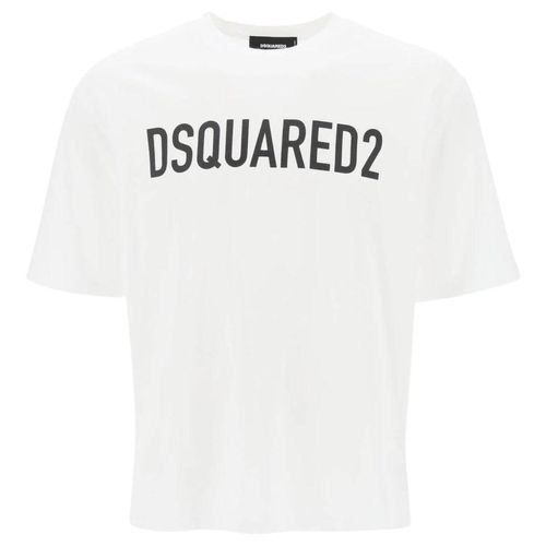 Dsquared2 Loose Fit Merklogo Wit T-shirt