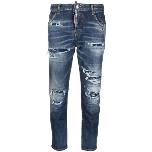 Dsquared2 Skater Jean Destroyed Reinforced Denim Blauwe Jeans