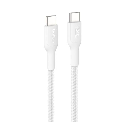 BELKIN USB-Kabel "BoostCharge Pro USB-C / USB-C geflochten 240 W", weiß, 100cmcm, Kabel