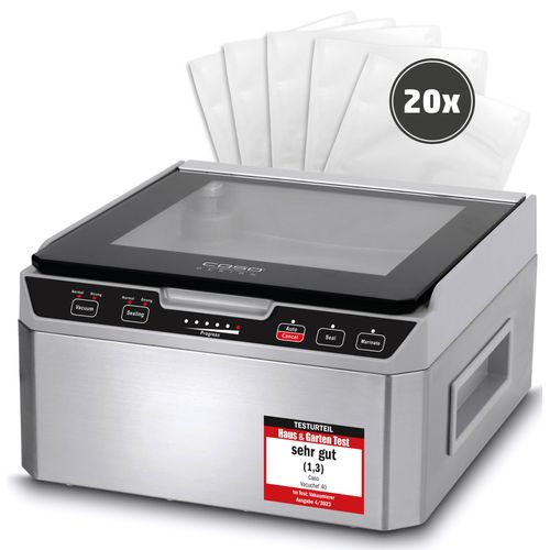 CASO Vakuumierer "1417 VacuChef 40", silber (silberfarben, schwarz), B:32cm H:17,5cm T:35,5cm, Vakuumierer