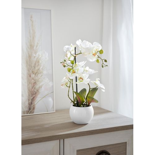 Kunstorchidee OTTO HOME "Ernestine", weiß, H:42cm, Kunststoff, Kunstpflanzen, Kunstpflanze, im Topf