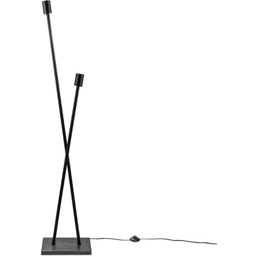 PACO HOME Stehlampe "IKS", schwarz, 2, H: 127cm, Leuchten, Stehlampe LED Lampe Wohnzimmer Vintage Retro Industrial Design E27, Stehlampe