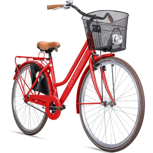 Bergsteiger Amsterdam 26 Zoll Damenfahrrad, ab 140 cm, Korb, Fahrrad-Licht, Mädchen-Fahrrad mit Rücktrittbremse, Hollandrad im Retro-Design