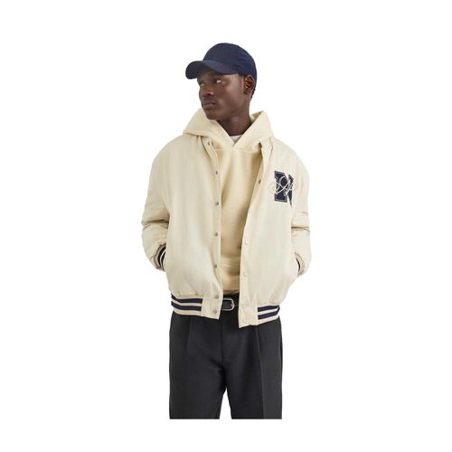 Nautica Heren Dreman Letterman Jas (Ivoor)