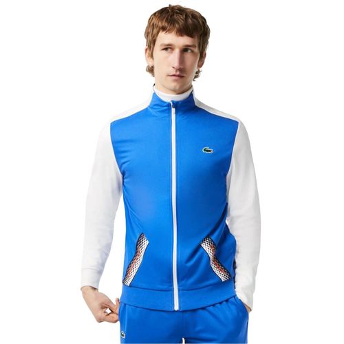 Lacoste Heren trainingsjack met kleurblokken en doorlopende ritssluiting, normale pasvorm (Koninkrijk Blauw)