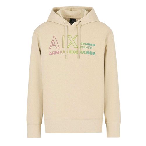 Armani Exchange Heren-hoodie met 'Summer Beats'-logo in kleurverloop (Beige)