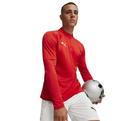 Puma Heren Team Final trainingsfleece met kwartritssluiting (Rood)