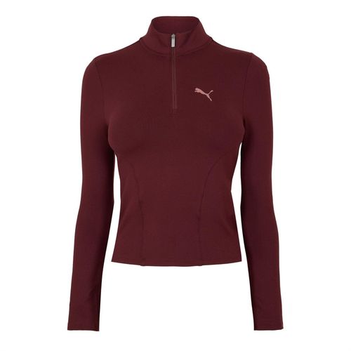 Puma Dames/Dames Half Zip Fleece Top (Aubergine)