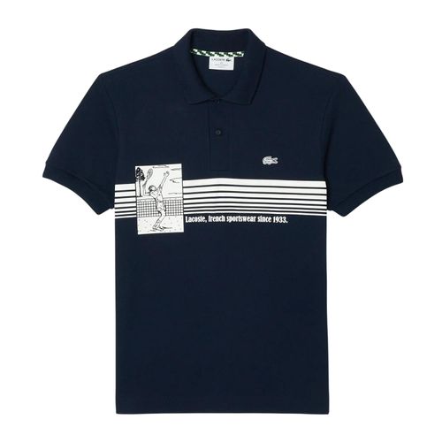 Lacoste Klassiek poloshirt voor heren van biologisch katoen, vervaardigd in Frankrijk (Blauw)