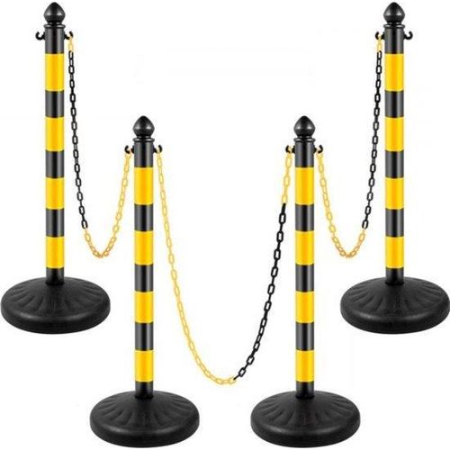 Famanu Warnkegel - 4 Stück x 1 m - Warnsäule - Gelb und Schwarz