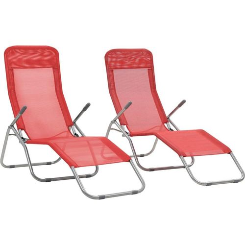 Klappliegen 2 Stk. Textilene Rot