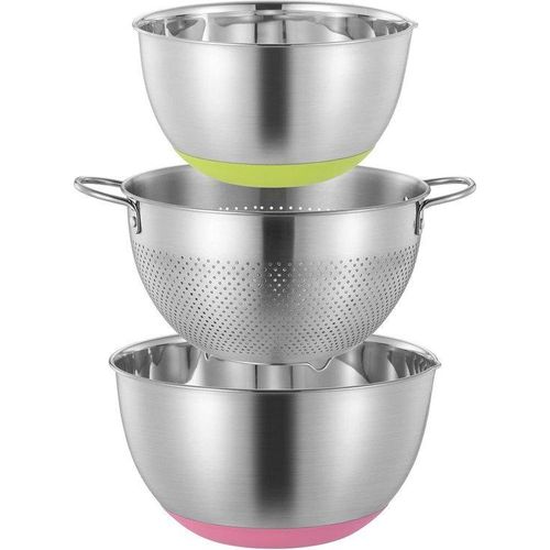 Rührschüssel Set Edelstahl mit Sieb - 3-teilig