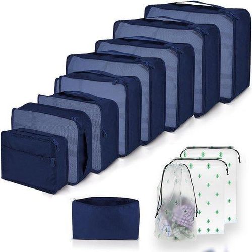 Famanu Packing Cubes Kofferorganisator Set - 12 Stück Dunkelblau
