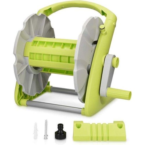 Famanu Schlauchhaspel für bis zu 20 m Schlauch bis 1/2 Zoll - 33 x 40 x 35 cm - Schlauchbox für den Garten - ohne Wasserschlauch
