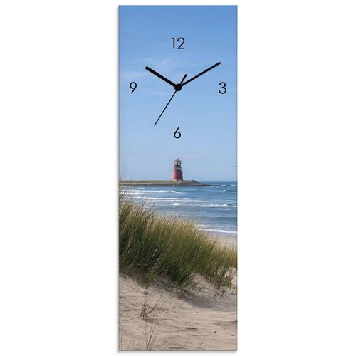 Wanduhr OTTO HOME "Leuchtturm in der Ferne", blau, B:20cm H:60cm T:2cm, Wanduhren, Wanduhr, wahlweise mit Quarz- oder Funkuhrwerk, lautlos ohne Tickgeräusche