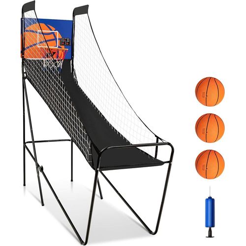 COSTWAY Arcade-Basketballspiel klappbar inkl. 3 Basketbällen Basketballkorb Basketball Automat mit elektronischem Scorer Buzzer & Pumpe