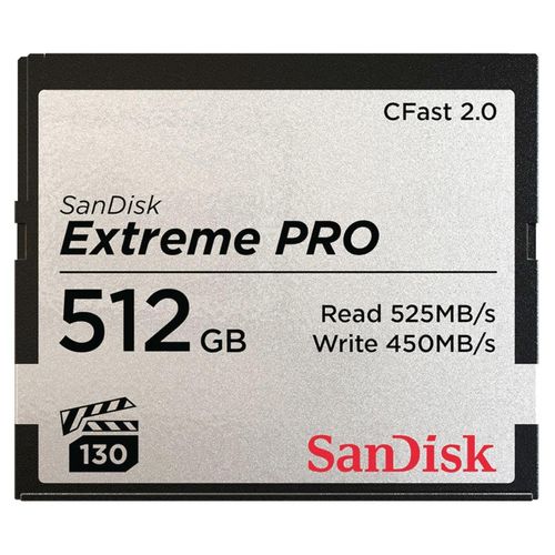 SANDISK Speicherkarte "CFast Extreme Pro 2.0", grau, 512 GB, Speicherkarten