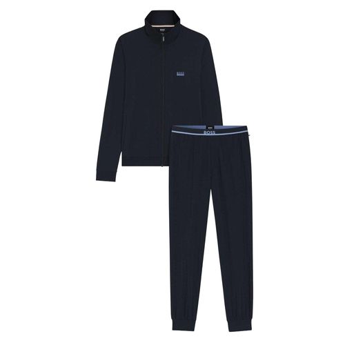 Boss Lange pyjamaset met ritshals voor heren (Donkerblauw)