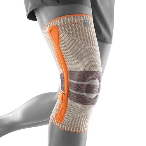 Kniebandage BAUERFEIND "Outdoor Knee Support", Gr. M, orange (orange l), Polyamid, Bandagen Kniebandage, mit Omega-Pad, elastisches Material, für den Unterkörper