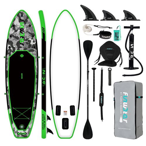 Funwater Aufblasbares Stand Up Paddling Board, Paddle SUP,paddle,Handpumpe, Stand up Paddle Board, SUP Board,330cm,bis 150kg