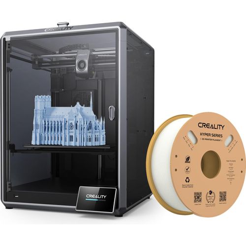 Creality K1 Max 3D Drucker, 600 mm/s Druckgeschwindigkeit+ 1KG Weiss Hyper PLA Filament