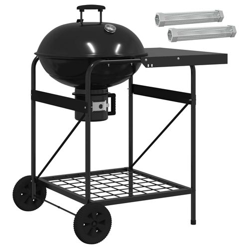 Holzkohlegrill mit Räuchertuben 91 x 71 x 107 cm Stahl Schwarz