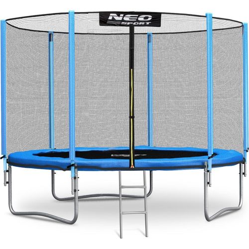 Trampolin 312cm Blau mit Sicherheitsnetz und Leiter Belastbarkeit 150kg