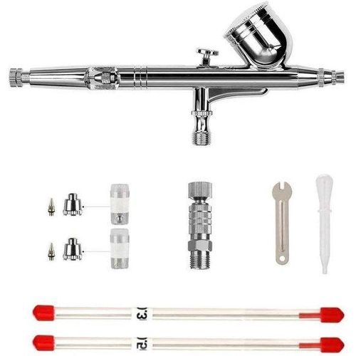 Famanu Airbrush Dual Action mit Schwerkraftzufuhr - 0,2 mm, 0,3 mm, 0,5 mm