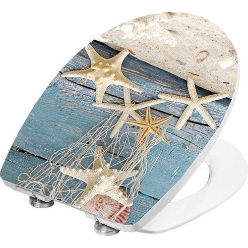Famanu WC-Sitz Premium - Zeesternenmotiv, Softclose