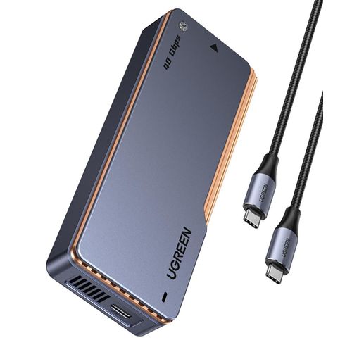 Obudowa Ugreen D703 na dysk USB4 40Gb/s M.2 NVMe SSD z chłodzeniem aktywnym - szara