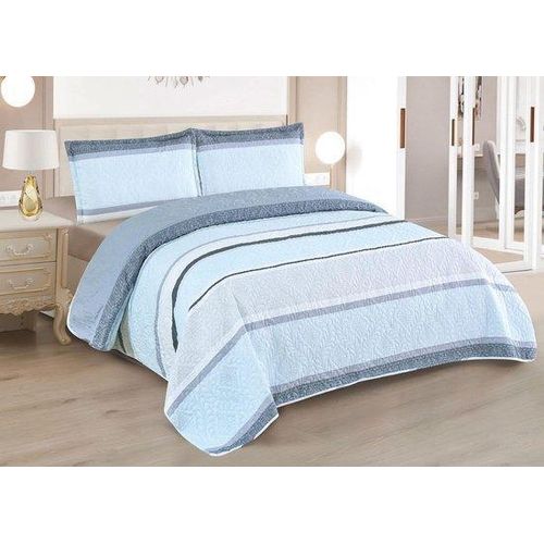 Famanu Bettüberwurf umkehrbar + 2 Kissenbezüge 50 x 70 cm – gewatteeter leichter Bettüberwurf (220 x 260 cm)