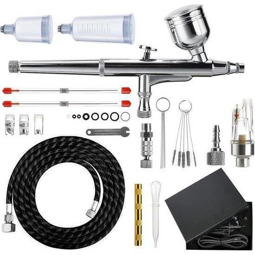 Famanu Airbrush Set Dual Action 0,2 mm, 0,3 mm, 0,5 mm - Für professionelles Arbeiten