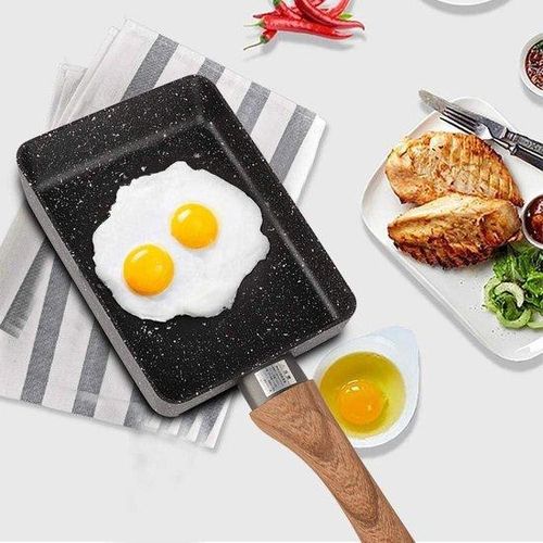 Famanu Tamagoyaki Eierpfanne Rechteckige Bratpfanne - Antihafteigenschaft Mini Bratpfanne - Grau