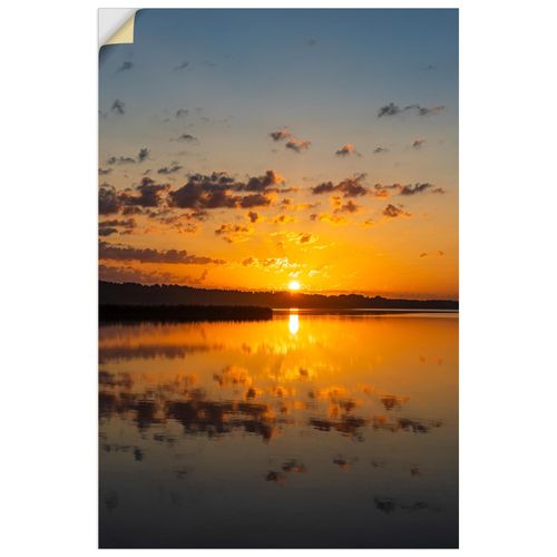 Wandbild ARTLAND "Sonnenaufgang in Seedorf am Schaalsee", orange (farbe bild(er): orange), B:40cm H:60cm, Bilder, als Alubild, Leinwandbild, Poster, Wandaufkleber in verschied. Größen