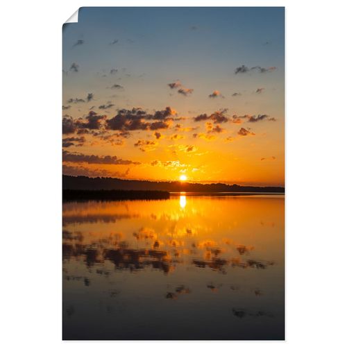 Wandbild ARTLAND "Sonnenaufgang in Seedorf am Schaalsee", orange (farbe bild(er): orange), B:40cm H:60cm, Bilder, als Alubild, Leinwandbild, Poster, Wandaufkleber in verschied. Größen