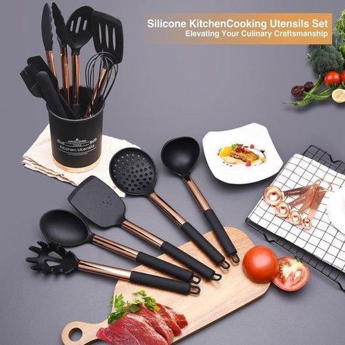 Famanu Kochgeschirrset aus silikon, 17-teilig - Rose Gold