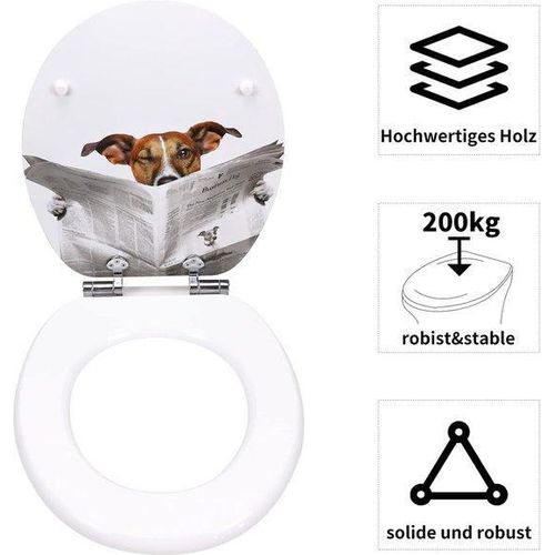 Famanu WC-Sitz Duroplast mit langsamer Schließmechanik - 43,5 x 37,5 cm