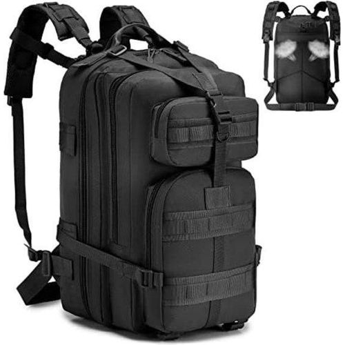 Famanu Militärrucksack - Taktischer Rucksack - 50 x 30 x 28 cm - Schwarz