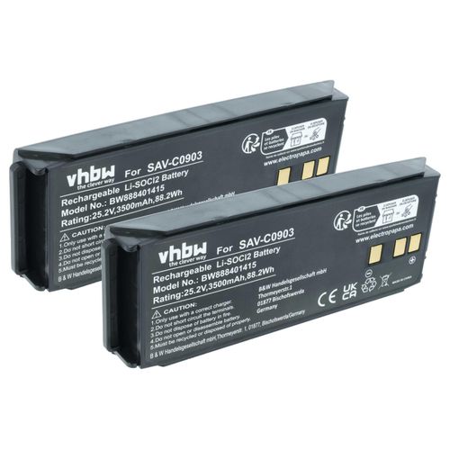 vhbw 2x Batterie Ersatz für Saver One SAV-C0903 für Medizintechnik (3500 mAh, 25,2 V, Li-SOCl2)