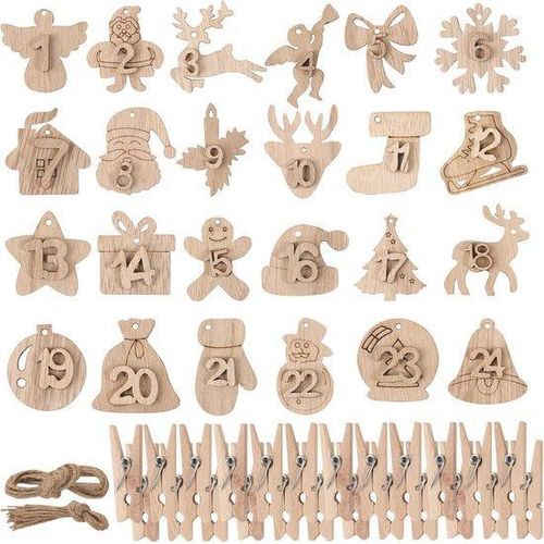 Famanu Holz-Adventskalender DIY - 1 bis 24
