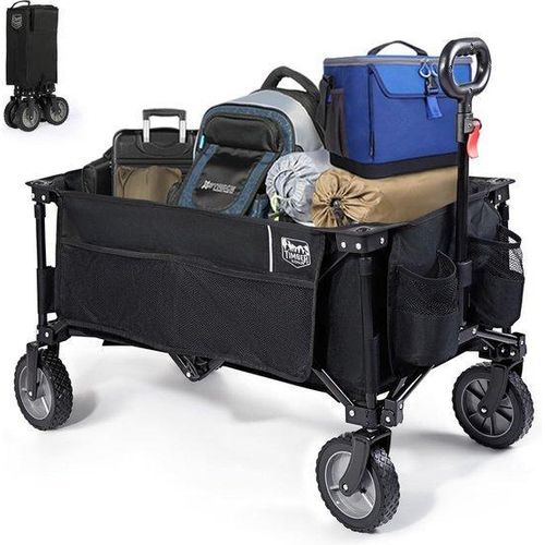 Famanu Bolderkar Faltbar mit Seitenfach und Becherhalter - 100 kg Tragkraft